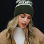 Olive & Beige Midwest Pom Hat