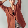 PREMIUM SOFT FRAYED HEM GAUZE WASHED SHIRT