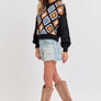 CROCHET PATCHWORK KNIT SWEATER