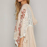 POL- V-neck floral print multi color peace patch top