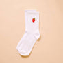 Embroidered Crew Socks - Strawberry