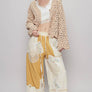 POL- Long sleeve V-neck crochet knitted cardigan