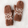 Brown & Speckled Patterned Mittens