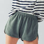 ALYSSA CASUAL COMFORT DOLPHIN SHORTS: TIMELESS TAUPE