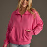 Bright Pink Quarter Zip Sweatshirt