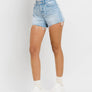 HIGH RISE DISTRESSED HEM A LINE SHORTS T6316: TANA RIVER / L