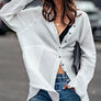 PREMIUM SOFT FRAYED HEM GAUZE WASHED SHIRT