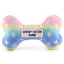Pink Ombre Chewy Vuiton Bone Squeaker Dog Toy: Large