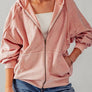 EMILY OVERSIZED VINTAGE ZIP UP HOODIE: GREEN