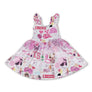 Taylor Swift Pink Flutter Sleeve Dress - Swiftie Girls Twirl Dress