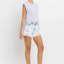 HIGH RISE DISTRESSED SHORTS V2810: MIRACULOUS / L