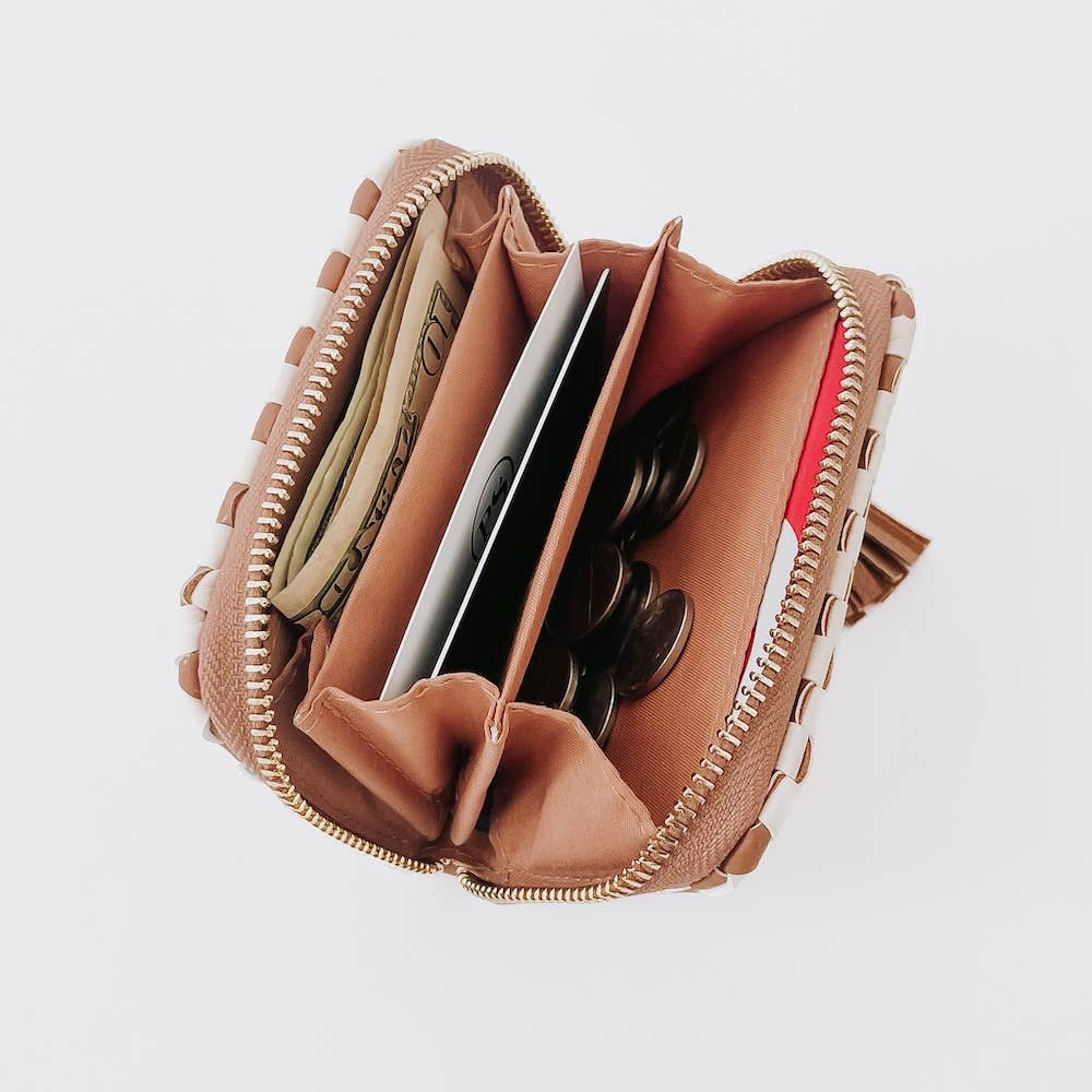Pretty Simple | Wynona Woven Wallet  - Brown main image 1