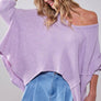 WAFFLE KNIT HIGH LOW TOP: PURPLE