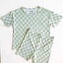 Checkerboard Shorts Set, Little Boys Clothes, Bamboo Clothes