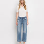 HIGH RISE DISTRESSED HEM CROP STRAIGHT JEANS BLINK / 29