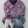 WAFFLE KNIT HIGH LOW TOP: TAUPE