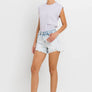 HIGH RISE DISTRESSED SHORTS V2810: MIRACULOUS / L