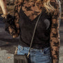 Lace Mesh Crochet Splicing Slim Fit Long Sleeve Blouse