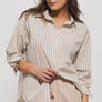 Urban Daisy All the Stripes Shirt- Striped Button Down
