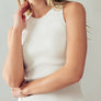 CASUAL FITTED RIB TANK TOP: BLACK / S-2/M-2/L-2