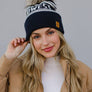 Navy & Off White Midwest Pom Hat