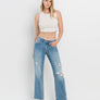 Vervet Kendyl Dad Jeans HIGH RISE DISTRESSED SLIM WIDE JEANS