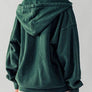 EMILY OVERSIZED VINTAGE ZIP UP HOODIE: GREEN