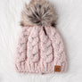 Blush Cable Knit Pom Hat