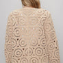 POL- Long sleeve V-neck crochet knitted cardigan
