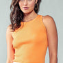 CASUAL FITTED RIB TANK TOP: BLACK / S-2/M-2/L-2
