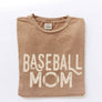 BASEBALL MOM Mineral Washed Graphic Top: TOAST / L