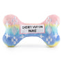 Pink Ombre Chewy Vuiton Bone Squeaker Dog Toy: Large