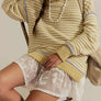 Dropped shoulders oversized Knit sweater Pullover in stripe