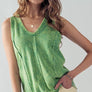 WASHED LOOSE FIT RACERBACK V-NECK TANK TOP: IVORY / S-2/M-2/L-2