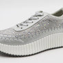 Bamboo-Rhinestone Lace-Up Sneaker