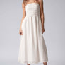 Smocked Tencel Maxi Dress with Side Slit