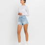 HIGH RISE DISTRESSED HEM A LINE SHORTS T6316: TANA RIVER / L