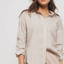 Urban Daisy All the Stripes Shirt- Striped Button Down