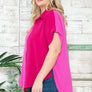 AT17004X - PLUS SIZE COLORBLOCK HI-LOW SHIRT: 2XL / ORANGE/LILAC