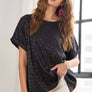 T0466X - PLUS SIZE JACQUARD SATIN HI-LOW TOP: 2XL / FUCHSIA