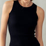 CASUAL FITTED RIB TANK TOP: BLACK / S-2/M-2/L-2