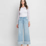 SUPER HIGH RISE CUFFED BAGGY WIDE JEANS T6515