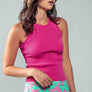 CASUAL FITTED RIB TANK TOP: PINK