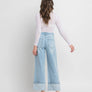 SUPER HIGH RISE CUFFED BAGGY WIDE JEANS T6515