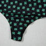St Patrick Shamrock Mock Neck Mesh Bodysuit (S-XL)
