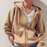 EMILY OVERSIZED VINTAGE ZIP UP HOODIE: GREEN