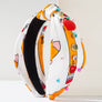 Back to school red apple printed headband with diamonds