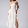 Smocked Tencel Maxi Dress with Side Slit