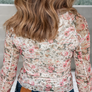 LDC Floral Long Sleeve High Neck Sheath Mesh Blouse