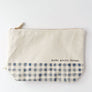 Emily Lex Canvas zipper pouch "make pretty things" gingham